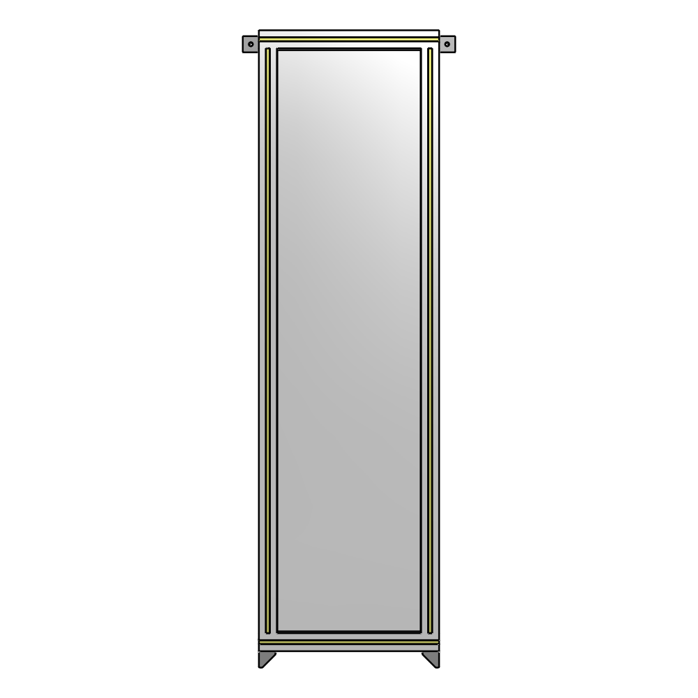 A4-1700-0450-0150-TYPZK SINGLE PANEL-NO LEGS WITH TIE PLATES AND ANGLE 1700MM X 450MM 1/4" POLYCARBONATE, AS A KIT