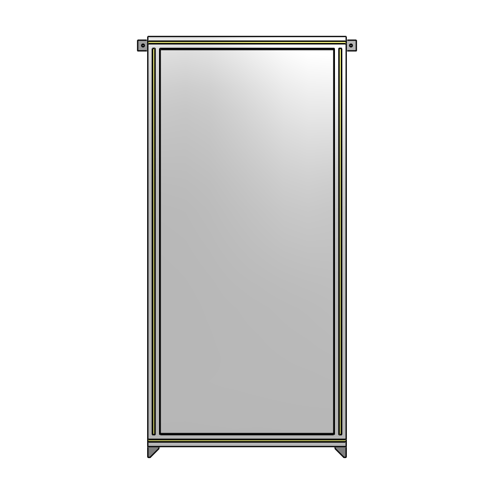 A4-1700-0750-0150-TYPZA SINGLE PANEL-NO LEGS WITH TIE PLATES AND ANGLE 1700MM X 750MM 1/4" POLYCARBONATE, ASSEMBLED