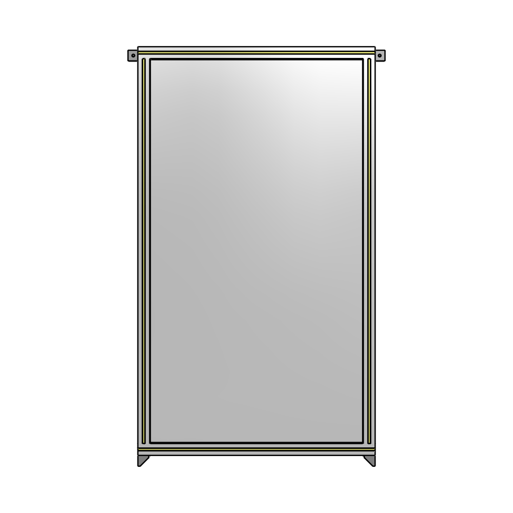A4-1700-0900-0150-TYPZA SINGLE PANEL-NO LEGS WITH TIE PLATES AND ANGLE 1700MM X 900MM  1/4" POLYCARBONATE, ASSEMBLED