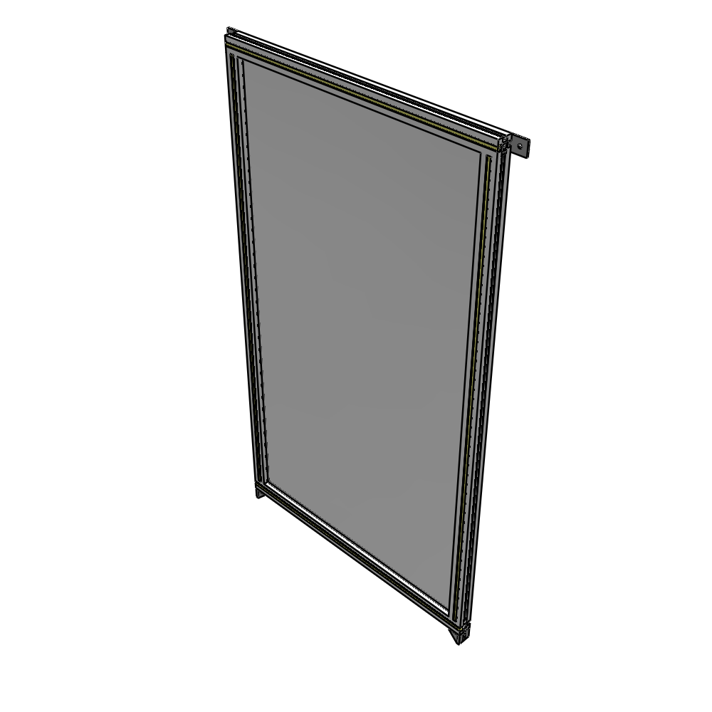 A4-1700-0900-0150-TYPZK SINGLE PANEL-NO LEGS WITH TIE PLATES AND ANGLE 1700MM X 900MM 1/4" POLYCARBONATE, AS A KIT