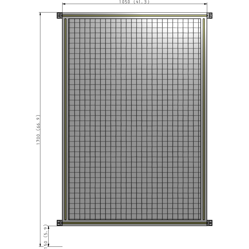 A4-1700-1050-0150-HYMZA SINGLE PANEL-NO LEGS WITH HINGES 1700MM X 1050MM  1" MESH, FULLY ASSEMBLED