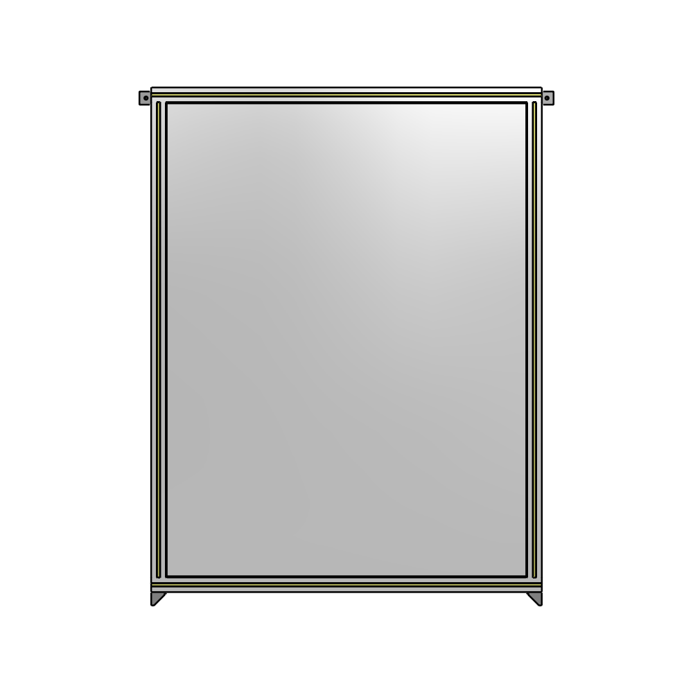 A4-1700-1200-0150-TYPZA SINGLE PANEL-NO LEGS WITH TIE PLATES AND ANGLE 1700MM X 1200MM 1/4" POLYCARBONATE, ASSEMBLED
