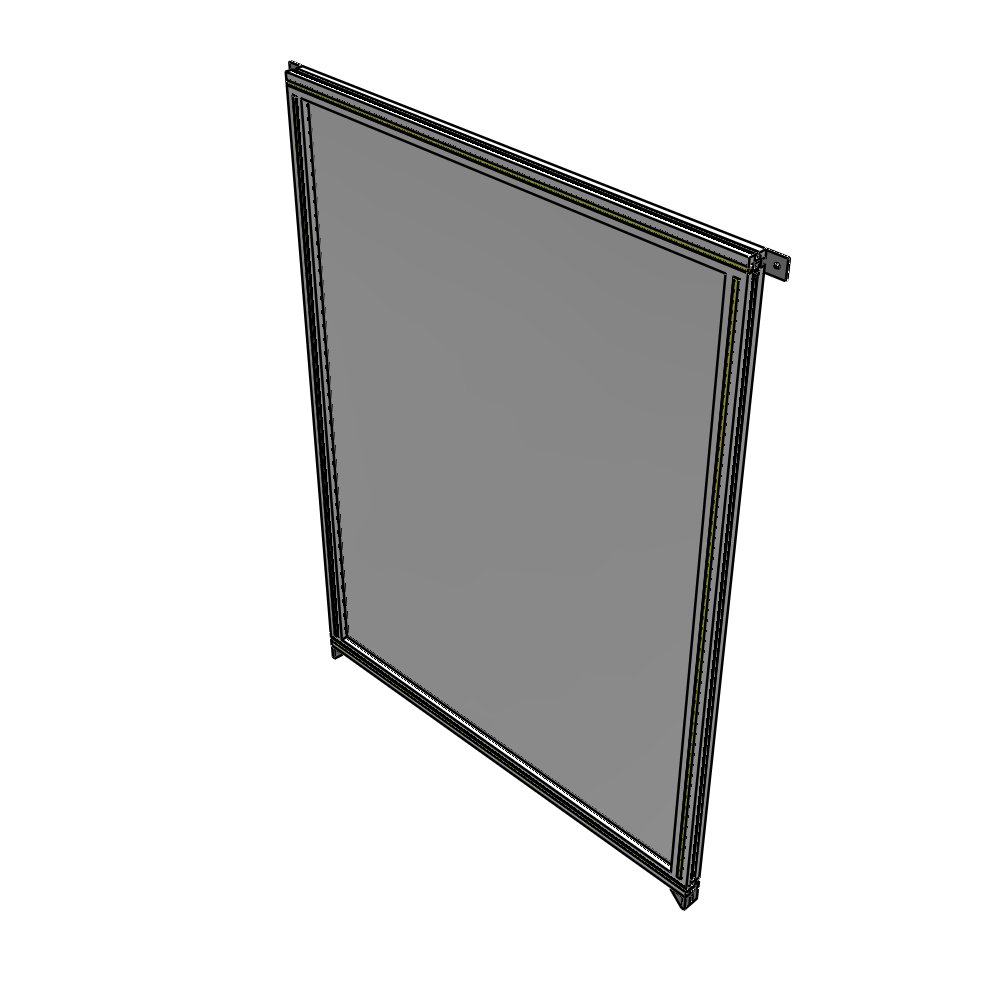 A4-1700-1200-0150-TYPZA SINGLE PANEL-NO LEGS WITH TIE PLATES AND ANGLE 1700MM X 1200MM 1/4" POLYCARBONATE, ASSEMBLED