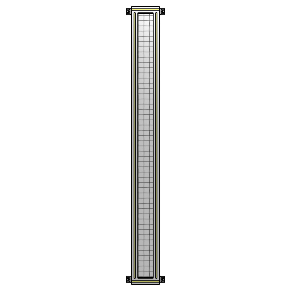 A4-2135-0200-0150-HYMZK SINGLE PANEL-NO LEGS WITH HINGES 2135MM X 200MM 1" MESH, AS A KIT