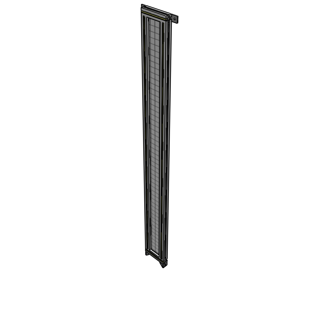 A4-2135-0200-0150-TYMZK SINGLE PANEL-NO LEGS WITH TIE PLATES AND ANGLE 2135MM X 200MM 1" MESH, AS A KIT