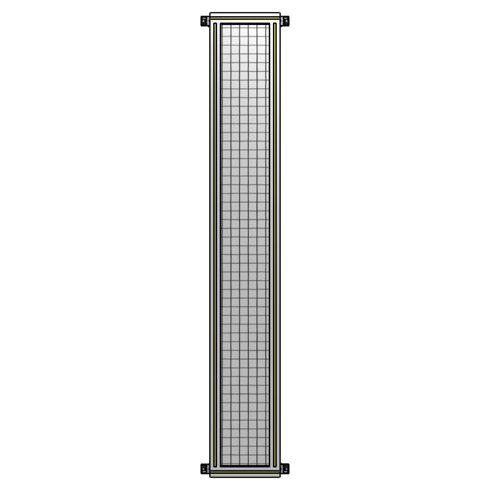 A4-2135-0300-0150-HYMZK SINGLE PANEL-NO LEGS WITH HINGES 2135MM X 300MM 1" MESH, AS A KIT