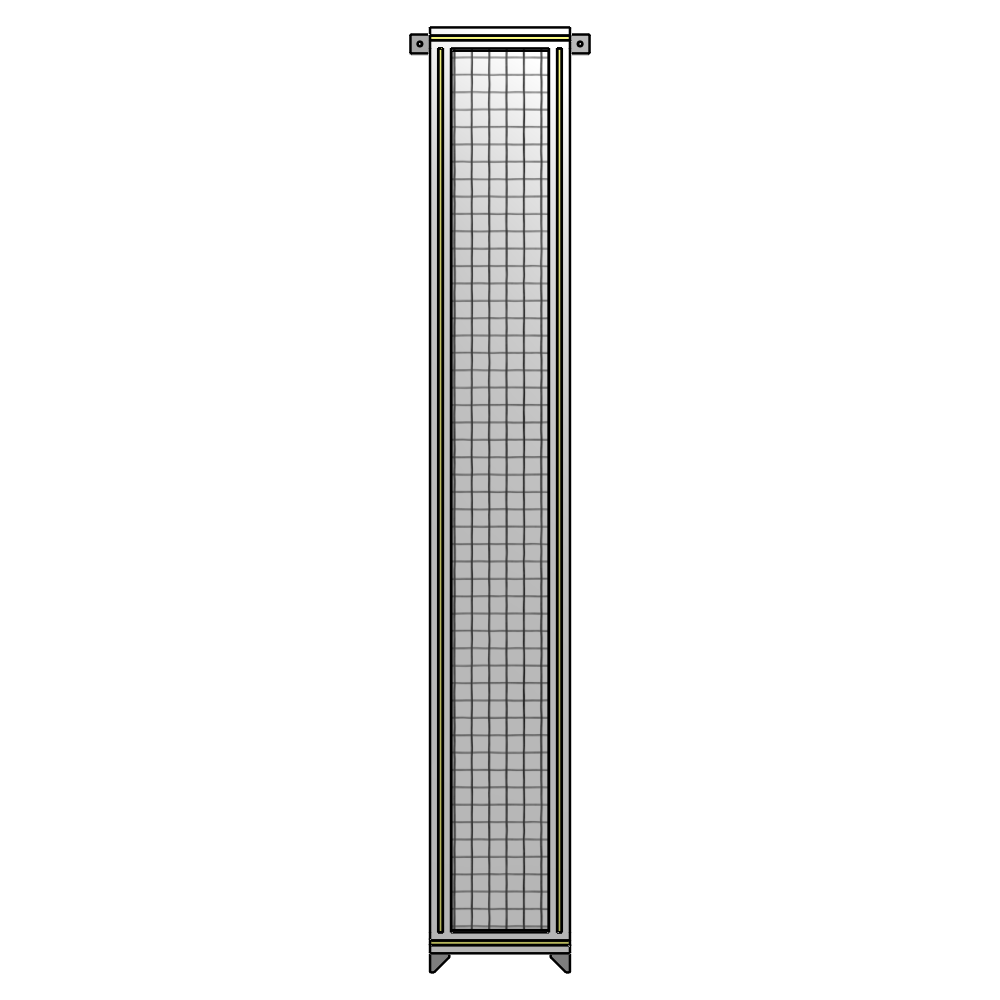 A4-2135-0300-0150-TYMZA SINGLE PANEL-NO LEGS WITH TIE PLATES AND ANGLE 2135MM X 300MM  1" MESH, FULLY ASSEMBLED