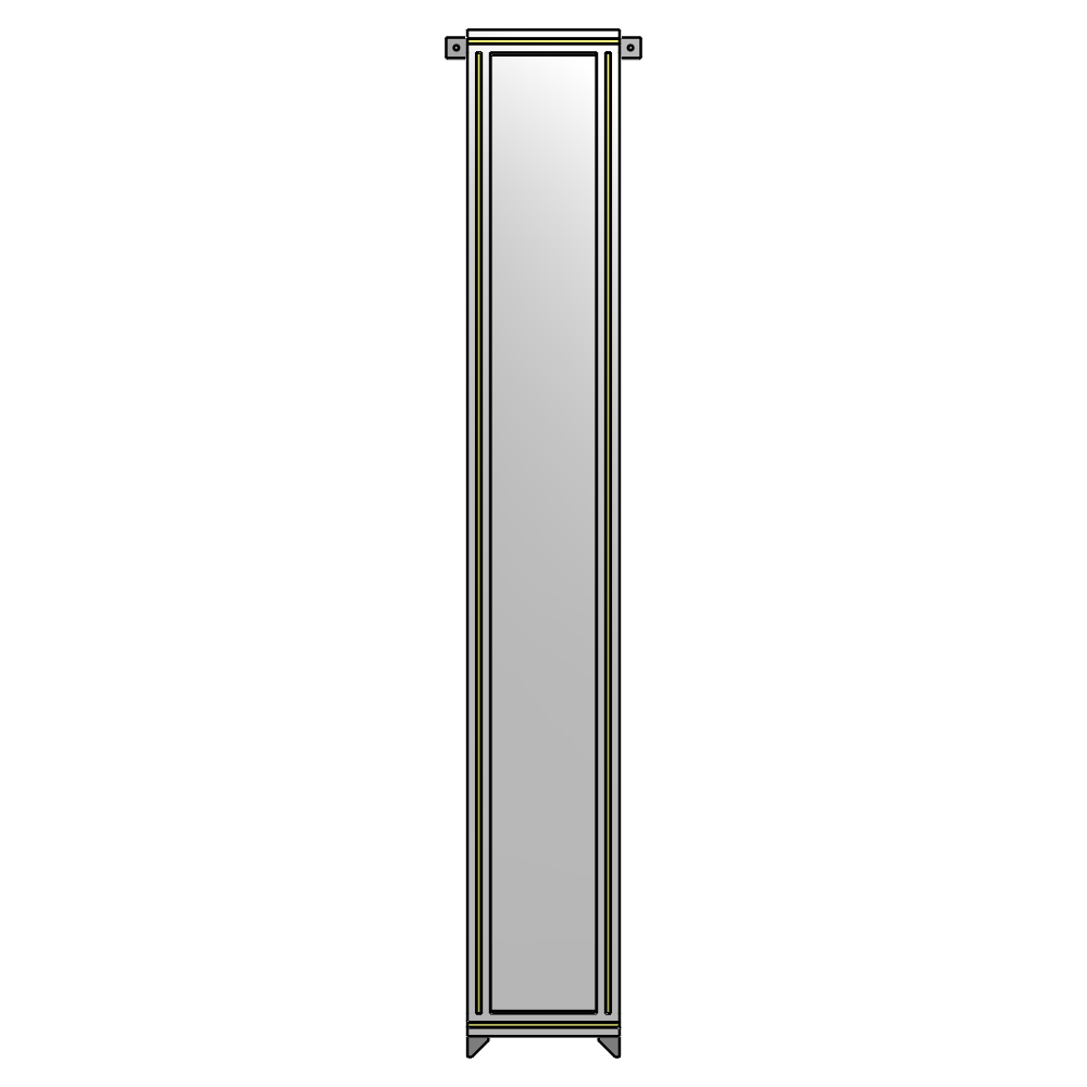 A4-2135-0300-0150-TYPZK SINGLE PANEL-NO LEGS WITH TIE PLATES AND ANGLE 2135MM X 300MM 1/4" POLYCARBONATE, AS A KIT