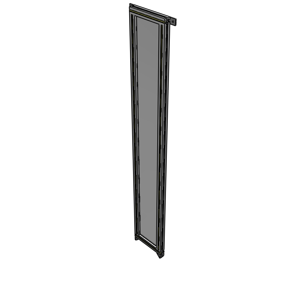 A4-2135-0300-0150-TYPZK SINGLE PANEL-NO LEGS WITH TIE PLATES AND ANGLE 2135MM X 300MM 1/4" POLYCARBONATE, AS A KIT