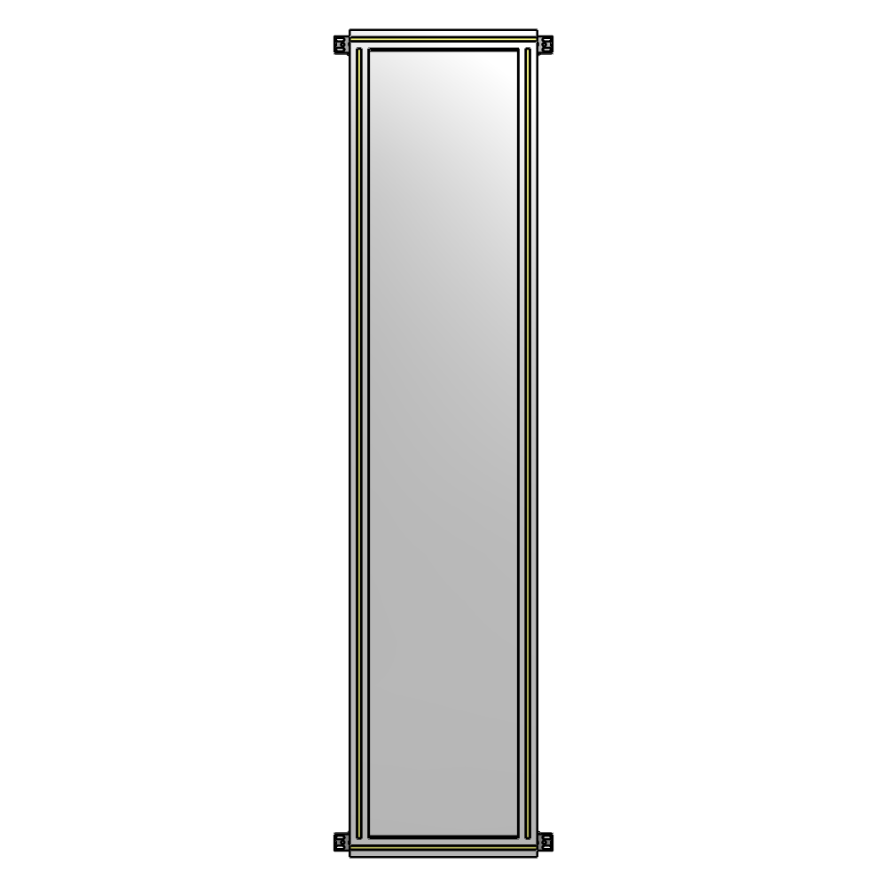 A4-2135-0450-0150-HYPZK SINGLE PANEL-NO LEGS WITH HINGES 2135MM X 450MM  1/4" POLYCARBONATE, AS A KIT