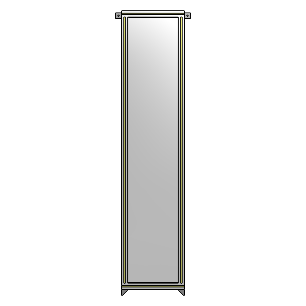 A4-2135-0450-0150-TYPZK SINGLE PANEL-NO LEGS WITH TIE PLATES AND ANGLE 2135MM X 450MM 1/4" POLYCARBONATE, AS A KIT