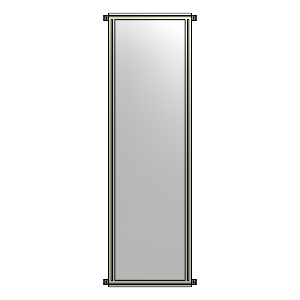 A4-2135-0600-0150-HYPZA SINGLE PANEL-NO LEGS WITH HINGES 2135MM X 600MM 1/4" POLYCARBONATE, ASSEMBLED
