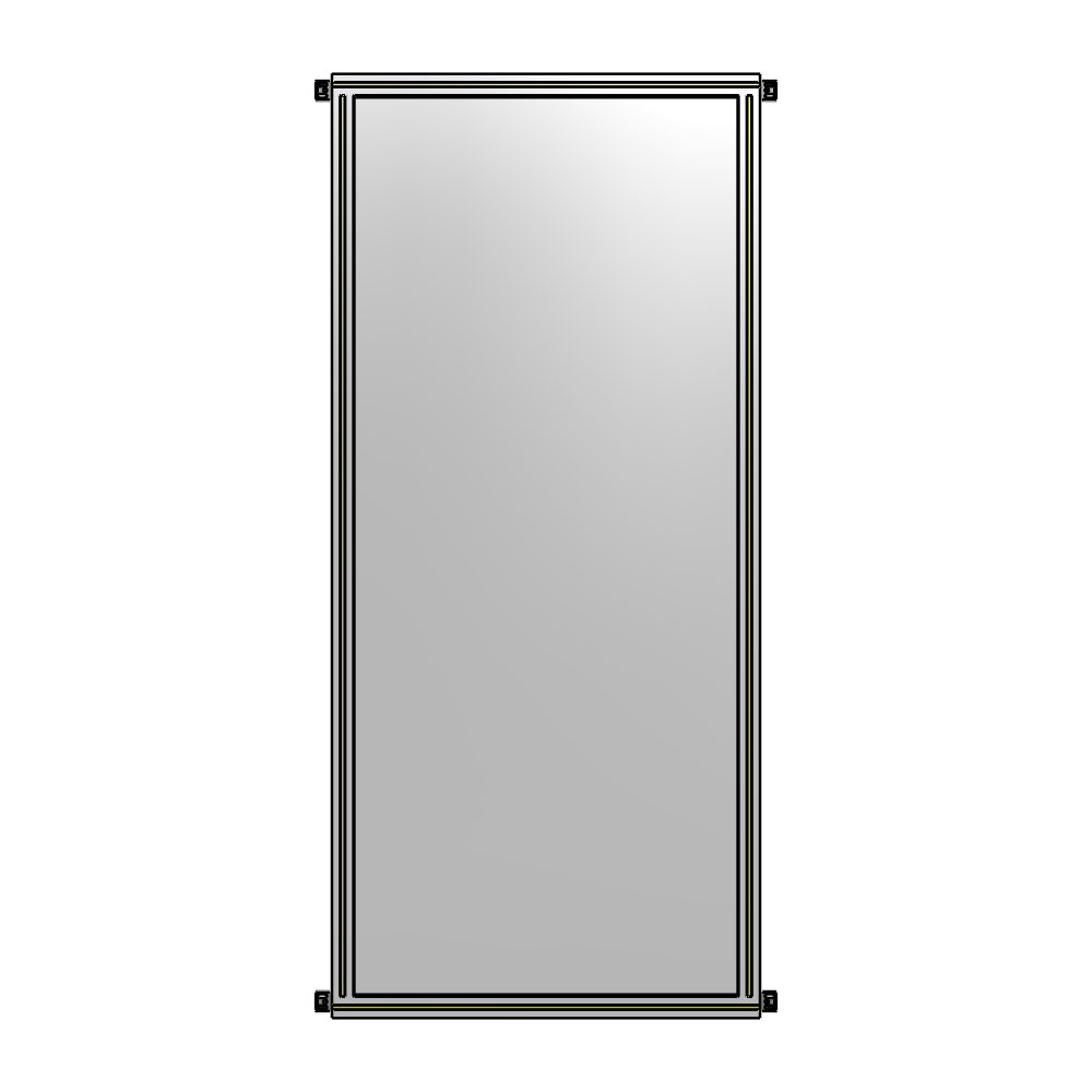 A4-2135-0900-0150-HYPZA SINGLE PANEL-NO LEGS WITH HINGES 2135MM X 900MM  1/4" POLYCARBONATE, FULLY ASSEMBLED