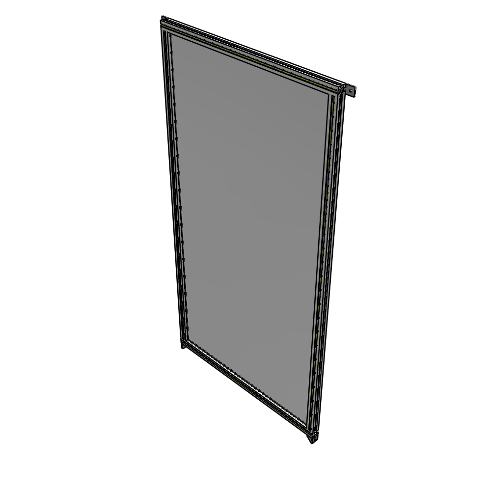 A4-2135-1050-0150-TYPZA SINGLE PANEL-NO LEGS WITH TIE PLATES AND ANGLE 2135MM X 1050MM  1/4" POLYCARBONATE, ASSEMBLED