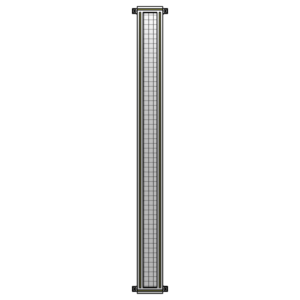 A4-2400-0200-0150-HYMZA SINGLE PANEL-NO LEGS WITH HINGES 2400MM X 200MM  1" MESH, FULLY ASSEMBLED