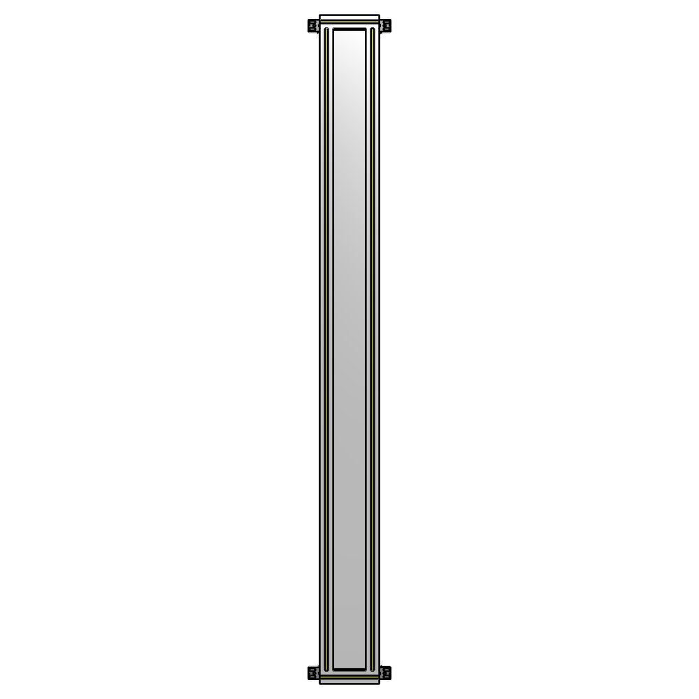 A4-2400-0200-0150-HYPZA SINGLE PANEL-NO LEGS WITH HINGES 2400MM X 200MM  1/4" POLYCARBONATE, FULLY ASSEMBLED