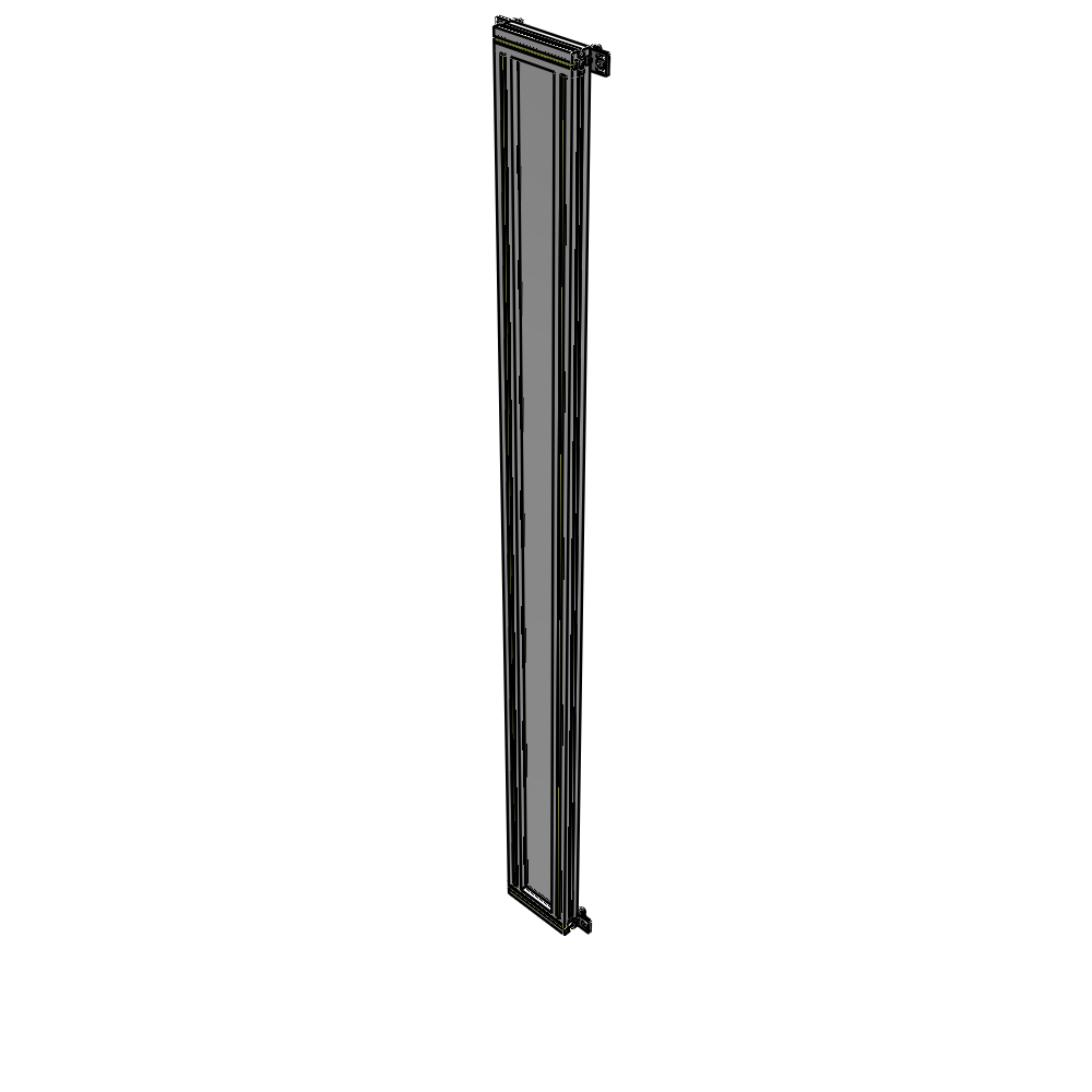 A4-2400-0200-0150-HYPZA SINGLE PANEL-NO LEGS WITH HINGES 2400MM X 200MM  1/4" POLYCARBONATE, FULLY ASSEMBLED