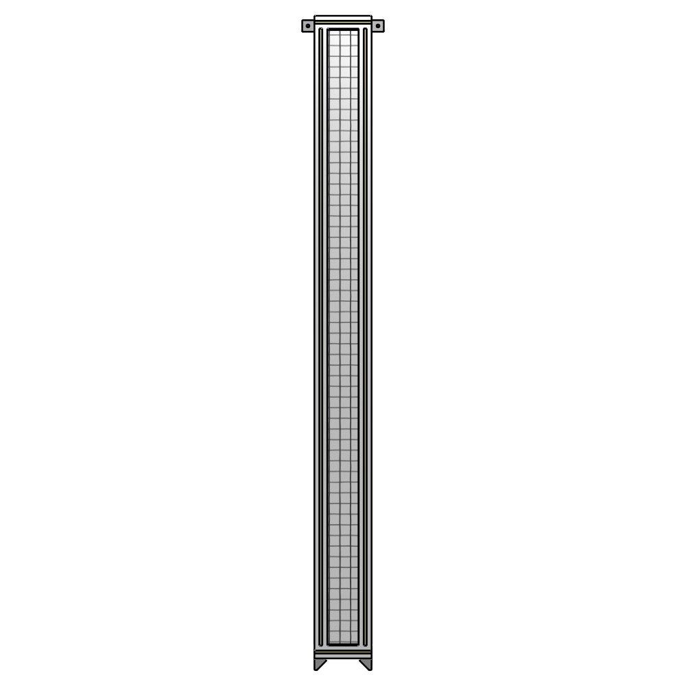 A4-2400-0200-0150-TYMZA SINGLE PANEL-NO LEGS WITH TIE PLATES AND ANGLE 2400MM X 200MM  1" MESH, FULLY ASSEMBLED