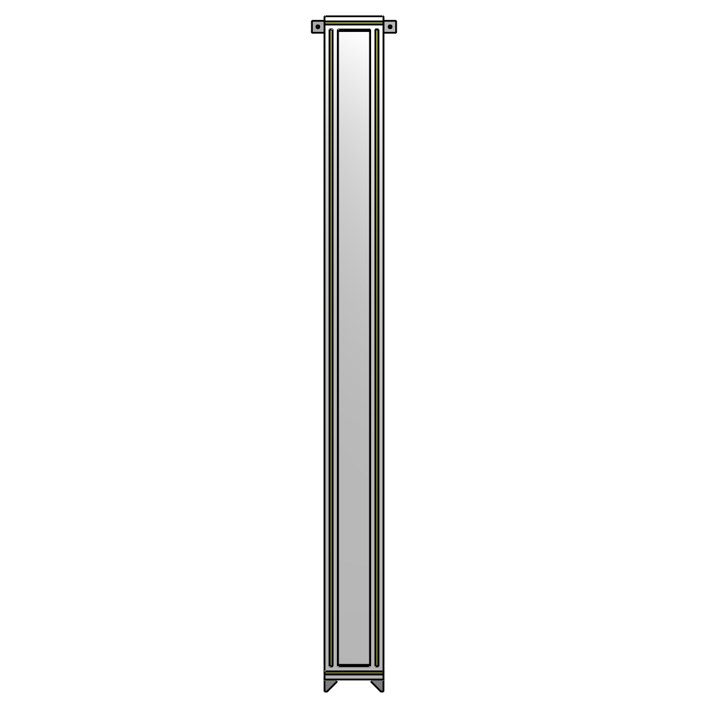 A4-2400-0200-0150-TYPZK SINGLE PANEL-NO LEGS WITH TIE PLATES AND ANGLE 2400MM X 200MM  1/4" POLYCARBONATE, AS A KIT