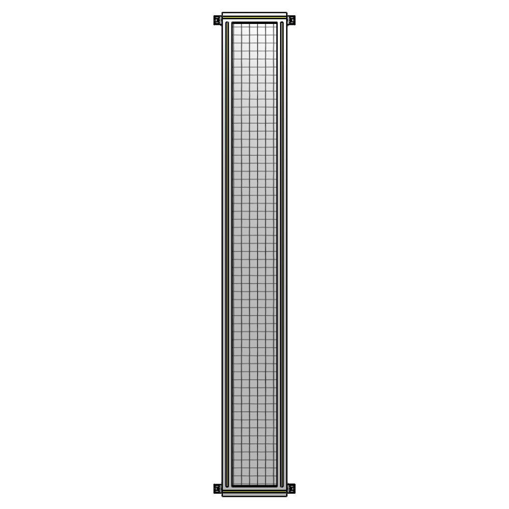 A4-2400-0300-0150-HYMZK SINGLE PANEL-NO LEGS WITH HINGES 2400MM X 300MM  1" MESH, AS A KIT