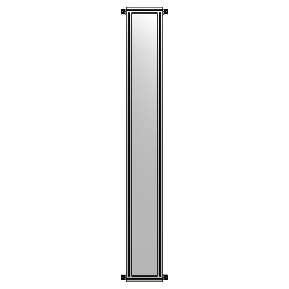 A4-2400-0300-0150-HYPZA SINGLE PANEL-NO LEGS WITH HINGES 2400MM X 300MM  1/4" POLYCARBONATE, FULLY ASSEMBLED
