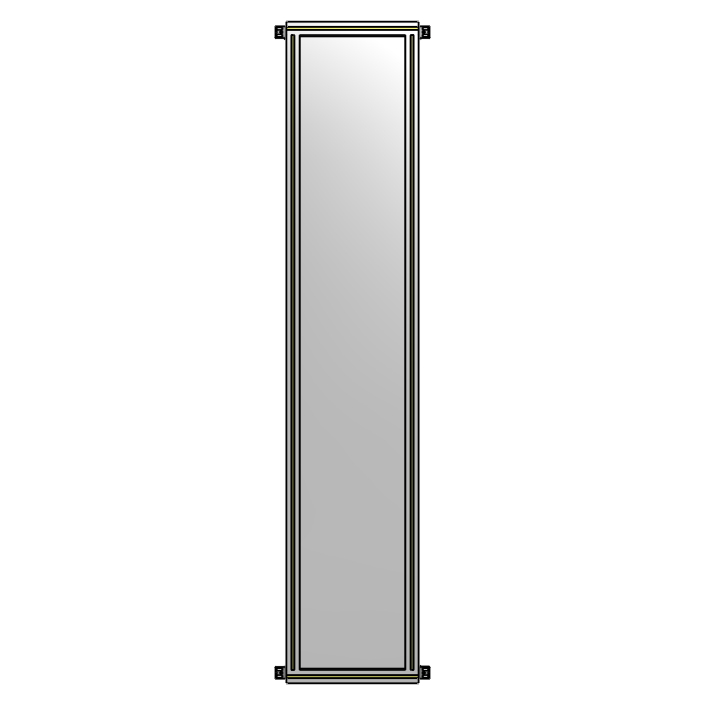 A4-2400-0450-0150-HYPZA SINGLE PANEL-NO LEGS WITH HINGES 2400MM X 450MM  1/4" POLYCARBONATE, ASSEMBLED