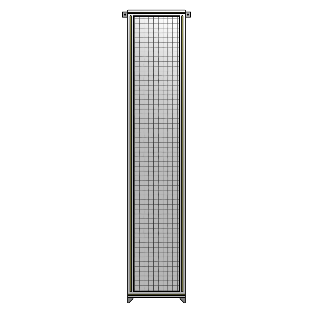 A4-2400-0450-0150-TYMZA SINGLE PANEL-NO LEGS WITH TIE PLATES AND ANGLE 2400MM X 450MM  1" MESH, FULLY ASSEMBLED