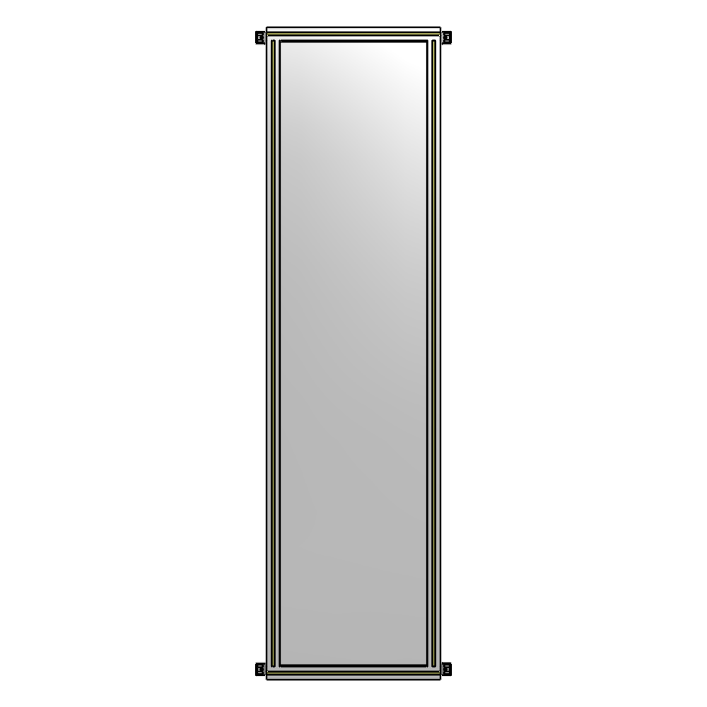 A4-2400-0600-0150-HYPZA SINGLE PANEL-NO LEGS WITH HINGES 2400MM X 600MM  1/4" POLYCARBONATE, ASSEMBLED