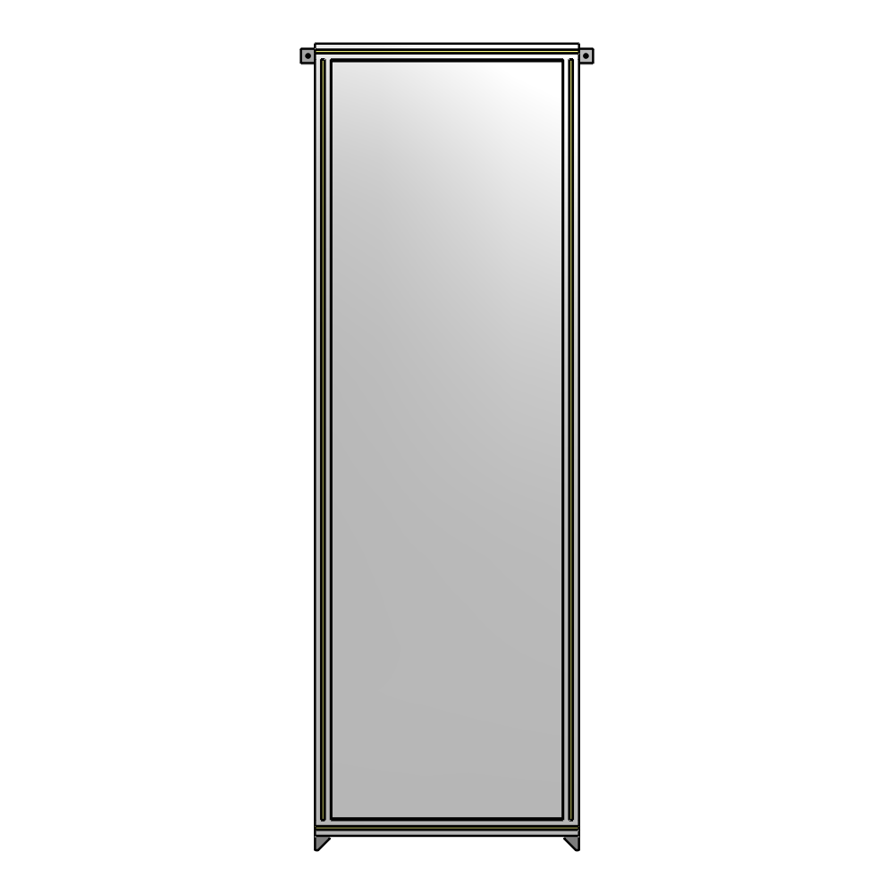 A4-2400-0750-0150-TYPZK SINGLE PANEL-NO LEGS WITH TIE PLATES AND ANGLE 2400MM X 750MM  1/4" POLYCARBONATE, AS A KIT