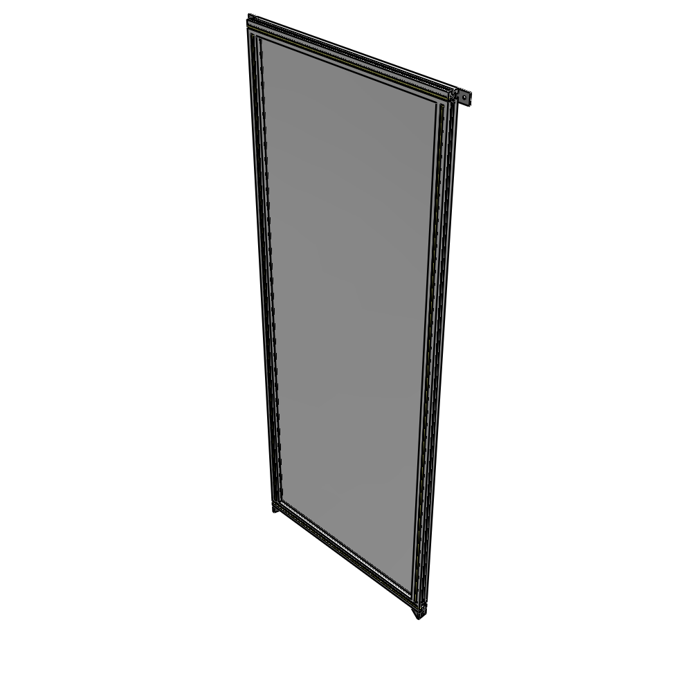 A4-2400-0900-0150-TYPZA SINGLE PANEL-NO LEGS WITH TIE PLATES AND ANGLE 2400MM X 900MM  1/4" POLYCARBONATE, ASSEMBLED