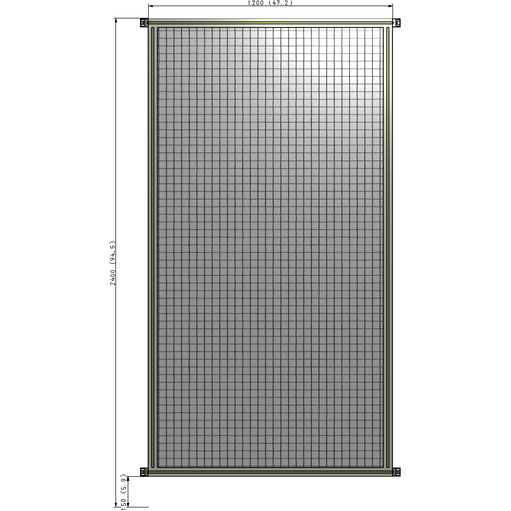 A4-2400-1200-0150-HYMZA SINGLE PANEL-NO LEGS WITH HINGES 2400MM X 1200MM  1" MESH, FULLY ASSEMBLED