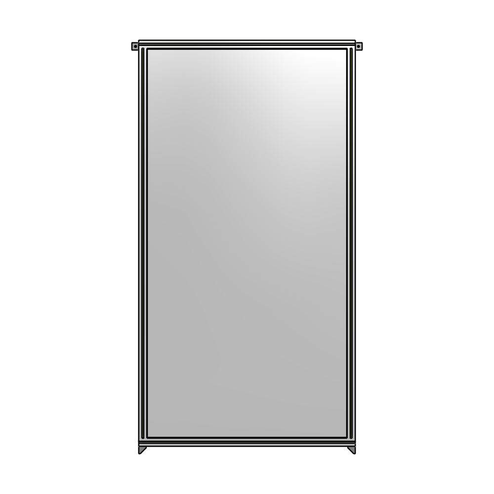 A4-2400-1200-0150-TYPZA SINGLE PANEL-NO LEGS WITH TIE PLATES AND ANGLE 2400MM X 1200MM  1/4" POLYCARBONATE, ASSEMBLED