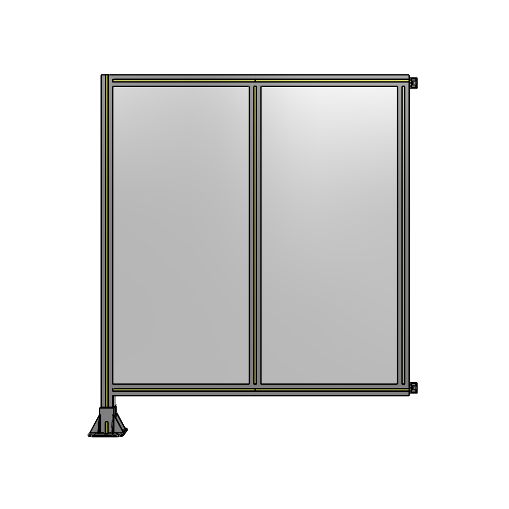 B1-1400-1200-0150-HYPFA DOUBLE PANEL-LEG ON LEFT, HINGE ON RIGHT 1400MM X 1200MM 1/4" POLYCARB, ASSEMBLED