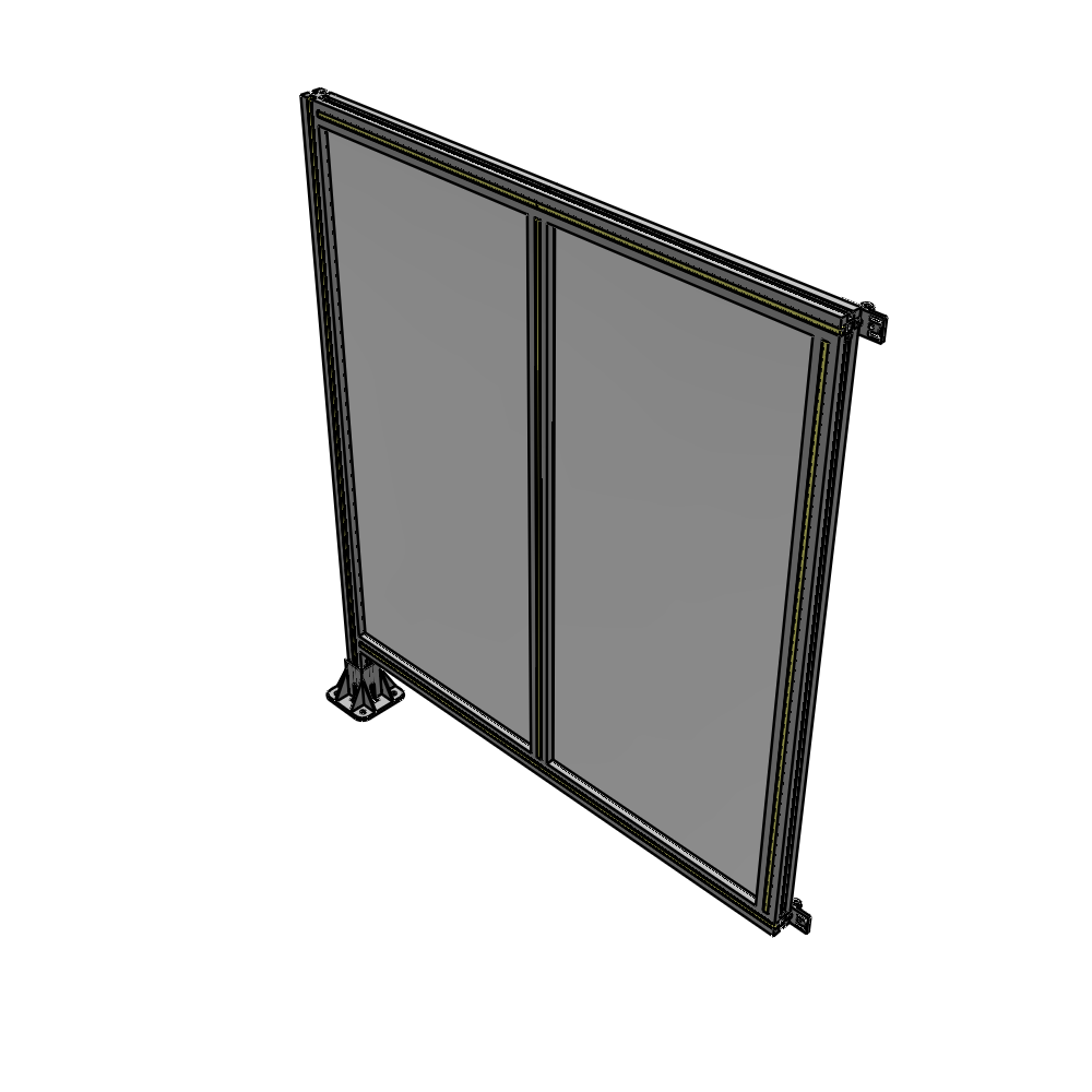 B1-1400-1200-0150-HYPFA DOUBLE PANEL-LEG ON LEFT, HINGE ON RIGHT 1400MM X 1200MM 1/4" POLYCARB, ASSEMBLED