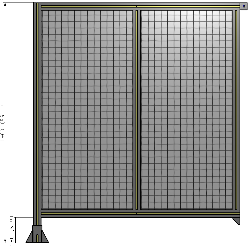 B1-1400-1200-0150-TYMFA DOUBLE PANEL-LEG ON LEFT, TIE PLATE AND ANGLE ON RIGHT 1400MM X 1200MM 1" MESH, FULLY ASSEMBLED