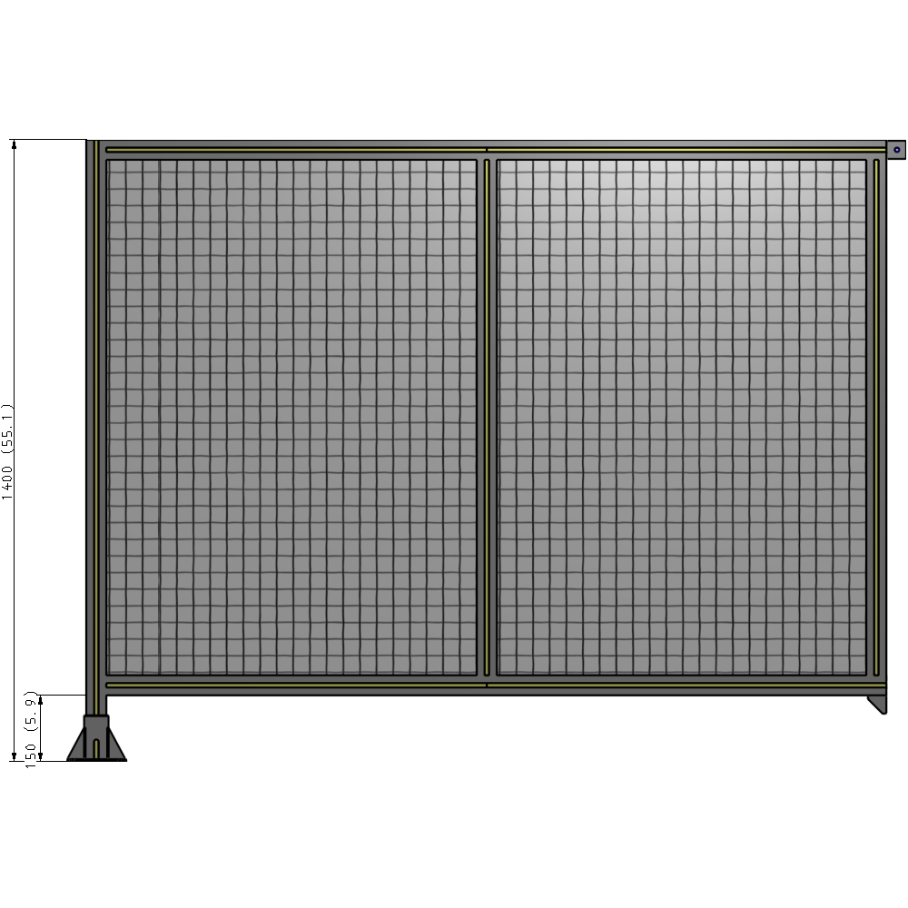 B1-1400-1800-0150-TYMFK DOUBLE PANEL-LEG ON LEFT, TIE PLATE AND ANGLE ON RIGHT 1400MM X 1800MM 1" MESH, AS A KIT