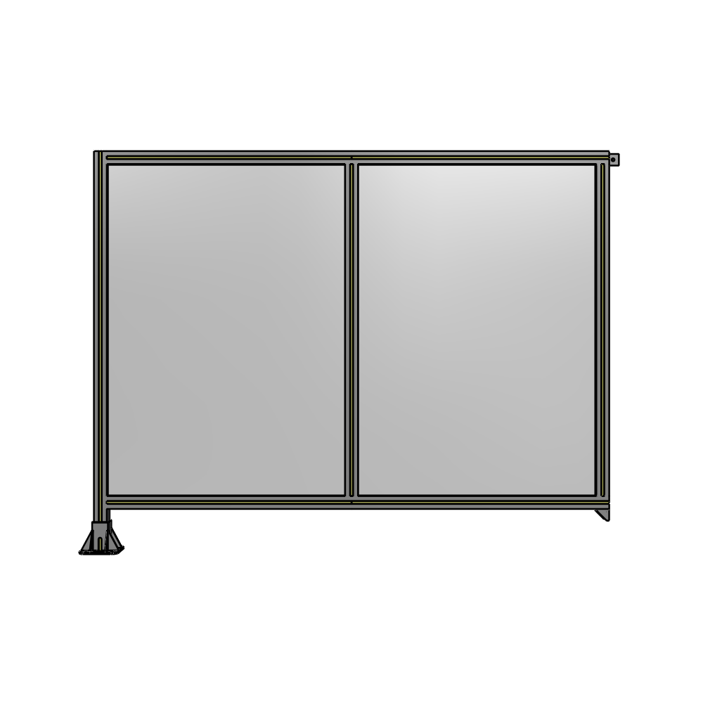 B1-1400-1800-0150-TYPFK DOUBLE PANEL-LEG ON LEFT, TIE PLATE AND ANGLE ON RIGHT 1400MM X 1800MM  1/4" POLYCARBONATE, AS A KIT