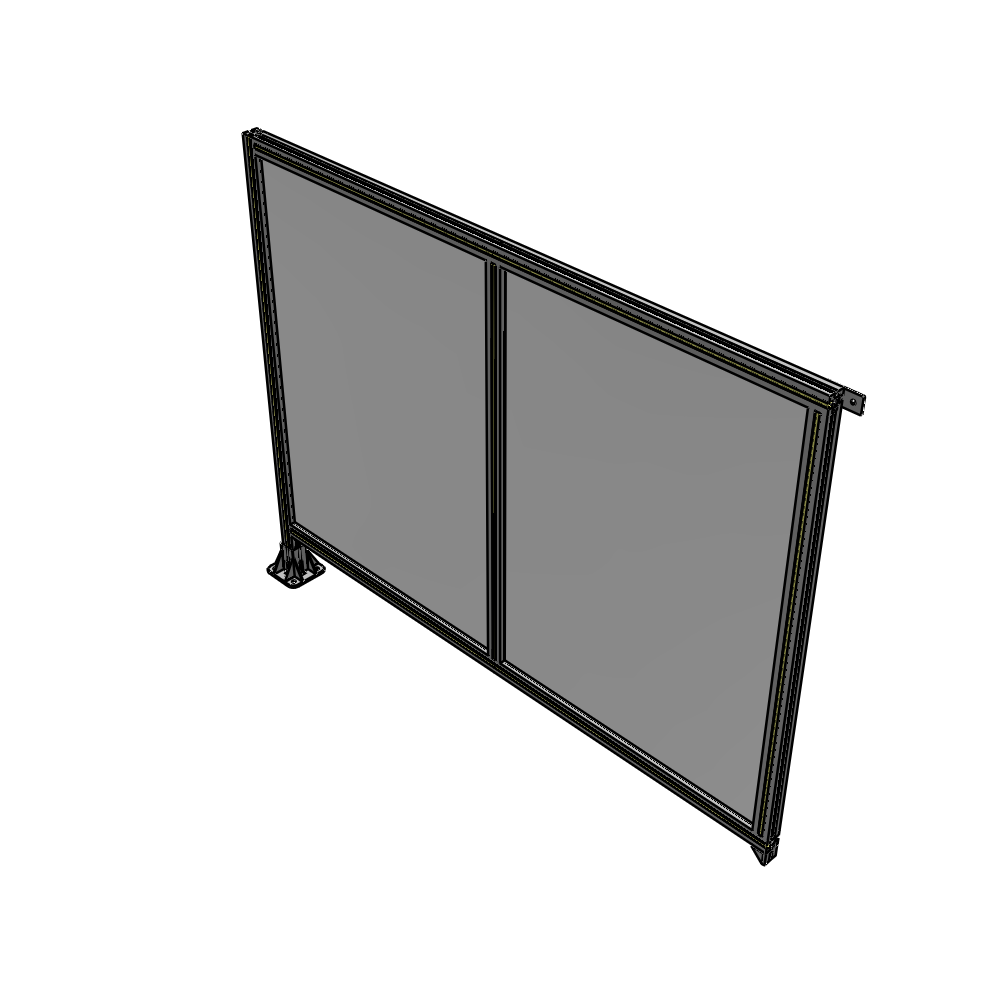 B1-1400-1800-0150-TYPFK DOUBLE PANEL-LEG ON LEFT, TIE PLATE AND ANGLE ON RIGHT 1400MM X 1800MM  1/4" POLYCARBONATE, AS A KIT