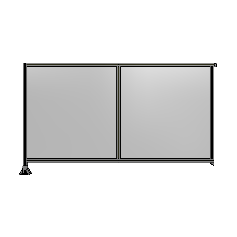 B1-1400-2400-0150-TYPFA DOUBLE PANEL-LEG ON LEFT, TIE PLATE AND ANGLE ON RIGHT 1400MM X 2400MM 1/4" POLYCARBONATE, AS A KIT