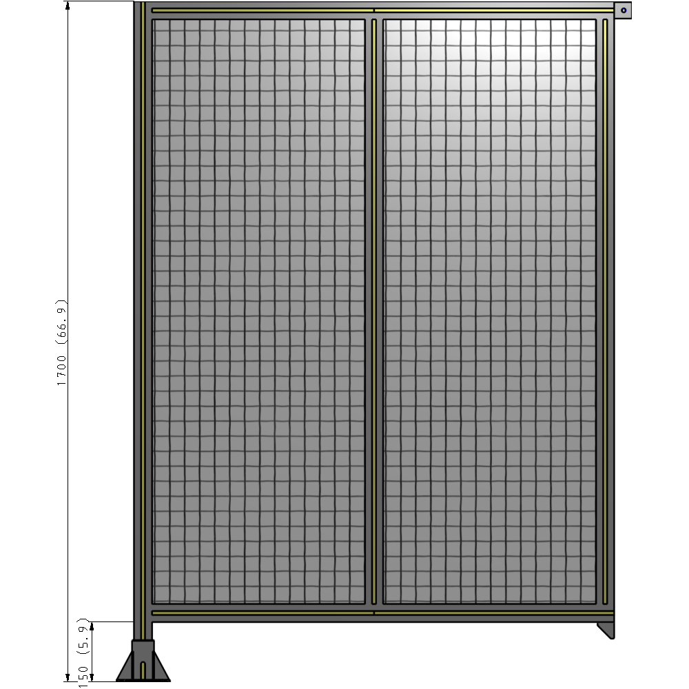 B1-1700-1200-0150-TYMFK DOUBLE PANEL-LEG ON LEFT, TIE PLATE AND ANGLE ON RIGHT 1700MM X 1200MM  1" MESH, FULLY ASSEMBLED