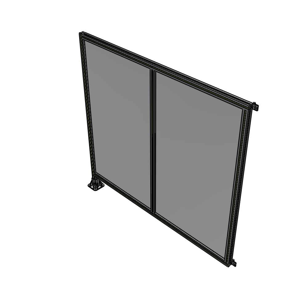 B1-1700-1800-0150-HYPFA DOUBLE PANEL-LEG ON LEFT, HINGE ON RIGHT 1700MM X 1800MM 1/4" POLYCARB, ASSEMBLED