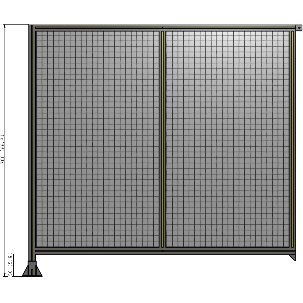B1-1700-1800-0150-TYMFK DOUBLE PANEL-LEG ON LEFT, TIE PLATE AND ANGLE ON RIGHT 1700MM X 1800MM  1" MESH, AS A KIT
