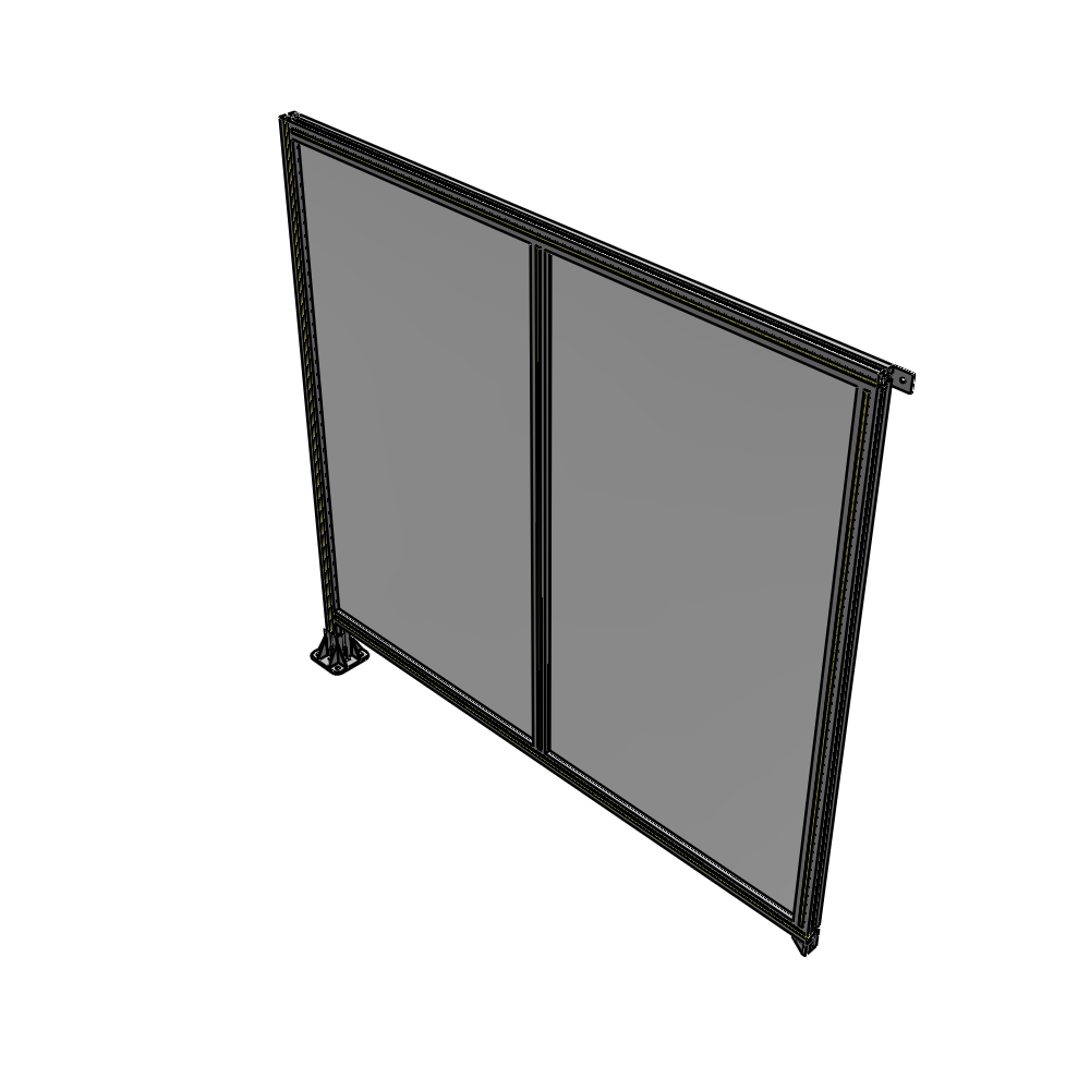 B1-1700-1800-0150-TYPFK DOUBLE PANEL-LEG ON LEFT, TIE PLATE AND ANGLE ON RIGHT 1700MM X 1800MM  1/4" POLYCARBONATE, AS A KIT