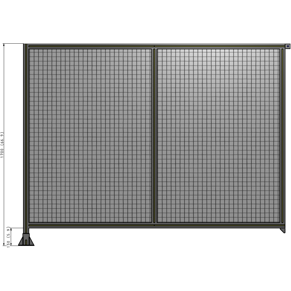 B1-1700-2200-0150-TYMFA DOUBLE PANEL-LEG ON LEFT, TIE PLATE AND ANGLE ON RIGHT 1700MM X 2200MM 1" MESH, FULLY ASSEMBLED