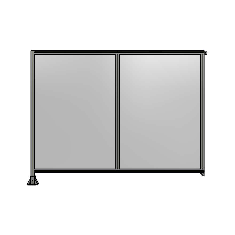 B1-1700-2200-0150-TYPFA DOUBLE PANEL-LEG ON LEFT, TIE PLATE AND ANGLE ON RIGHT 1700MM X 2200MM 1/4" POLYCARB, ASSEMBLED