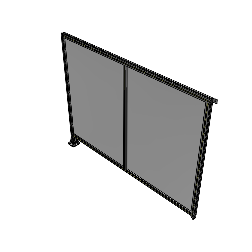 B1-1700-2200-0150-TYPFA DOUBLE PANEL-LEG ON LEFT, TIE PLATE AND ANGLE ON RIGHT 1700MM X 2200MM 1/4" POLYCARB, ASSEMBLED