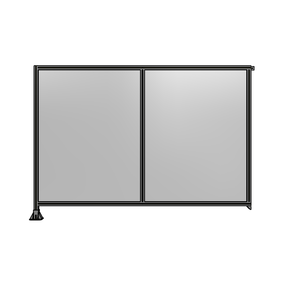 B1-1700-2400-0150-TYPFA DOUBLE PANEL-LEG ON LEFT, TIE PLATE AND ANGLE ON RIGHT 1700MM X 2400MM 1/4" POLYCARB, ASSEMBLED