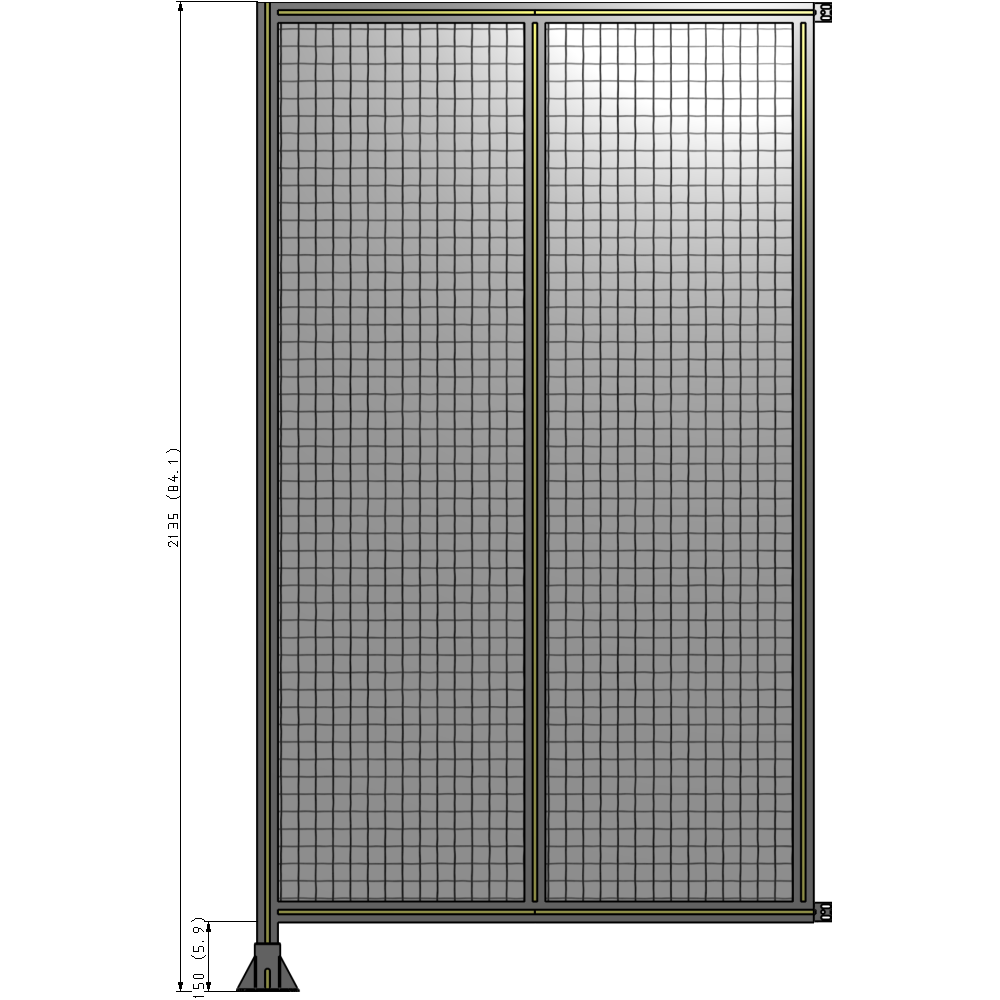 B1-2135-1200-0150-HYMFA DOUBLE PANEL-LEG ON LEFT, HINGE ON RIGHT 2135MM X 1200MM 1" MESH, AS A KIT