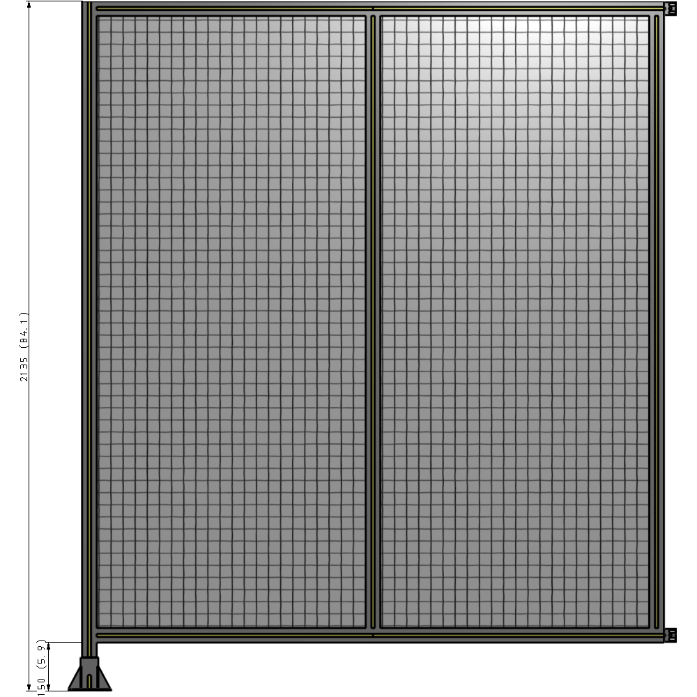 B1-2135-1800-0150-HYMFA DOUBLE PANEL-LEG ON LEFT, HINGE ON RIGHT 2135MM X 1800MM 1" MESH, AS A KIT