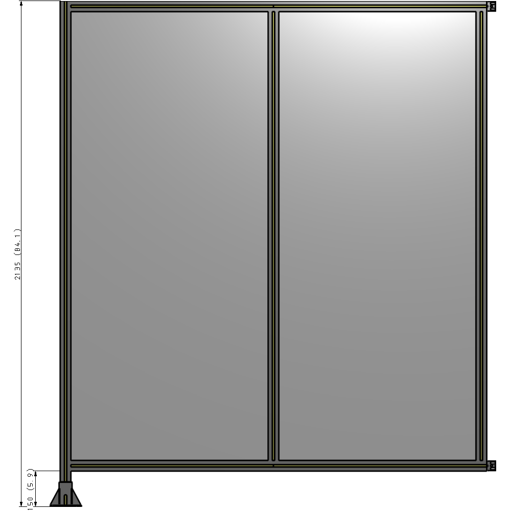 B1-2135-1800-0150-HYPFA DOUBLE PANEL-LEG ON LEFT, HINGE ON RIGHT 2135MM X 1800MM 1/4" POLYCARBONATE, AS A KIT